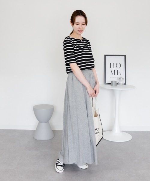 aity（アイティ）の「ボーダー5分袖トップス カットソー シンプル カジュアル レディース 半袖 ボーダー きれいめ 夏服（Tシャツ/カットソー・レディース・ホワイト×ブラック/ブラック×ホワイト・LL/3L/4L/M/L）」の15枚目の写真