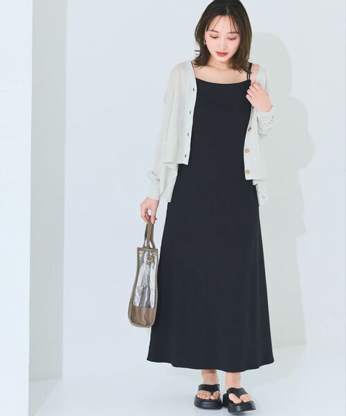 COHINA（コヒナ）の「カップ付きキャミワンピース 【低身長・小柄女性】（ワンピース・レディース・ブラック/ブラウン・REGULAR/SHORT）」の6枚目の写真