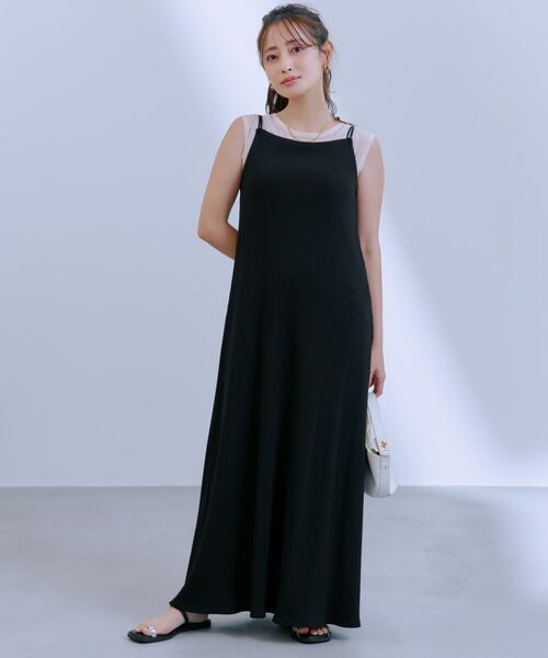 COHINA（コヒナ）の「カップ付きキャミワンピース 【低身長・小柄女性】（ワンピース・レディース・ブラック/ブラウン・REGULAR/SHORT）」の8枚目の写真