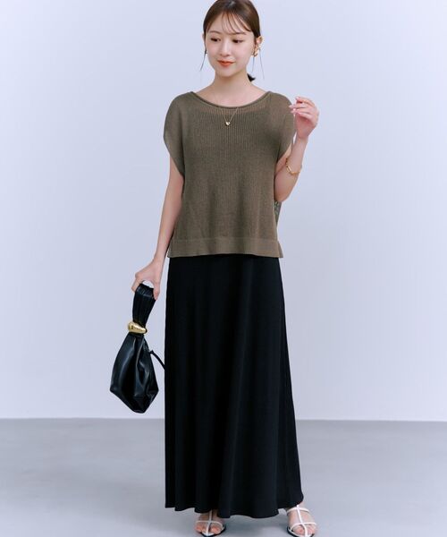 COHINA（コヒナ）の「カップ付きキャミワンピース 【低身長・小柄女性】（ワンピース・レディース・ブラック/ブラウン・REGULAR/SHORT）」の10枚目の写真