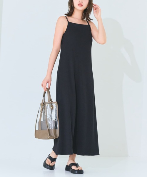 COHINA（コヒナ）の「カップ付きキャミワンピース 【低身長・小柄女性】（ワンピース・レディース・ブラック/ブラウン・REGULAR/SHORT）」の2枚目の写真