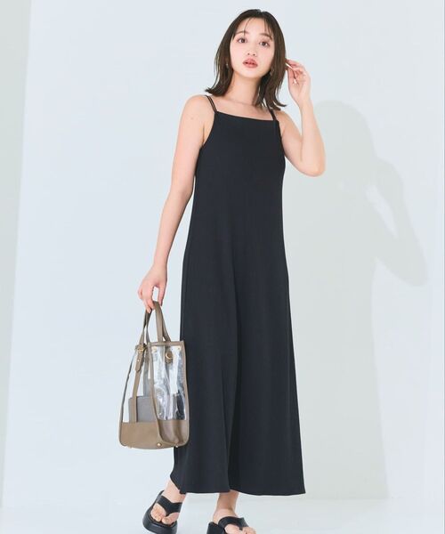 COHINA（コヒナ）の「カップ付きキャミワンピース 【低身長・小柄女性】（ワンピース・レディース・ブラック/ブラウン・REGULAR/SHORT）」の3枚目の写真