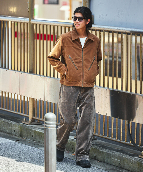 FREAK'S STORE（フリークスストア）の「FREAK’S STORE/フリークスストア ストレートシルエット フロッキー ワイドデニムパンツ（デニムパンツ・メンズ・ベージュ/ブラウン・LARGE/MEDIUM）」の8枚目の写真