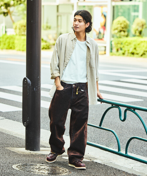 FREAK'S STORE（フリークスストア）の「FREAK’S STORE/フリークスストア ストレートシルエット フロッキー ワイドデニムパンツ（デニムパンツ・メンズ・ベージュ/ブラウン・LARGE/MEDIUM）」の12枚目の写真