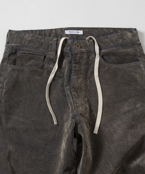 FREAK'S STORE（フリークスストア）の「FREAK’S STORE/フリークスストア ストレートシルエット フロッキー ワイドデニムパンツ（デニムパンツ・メンズ・ベージュ/ブラウン・LARGE/MEDIUM）」の13枚目の写真