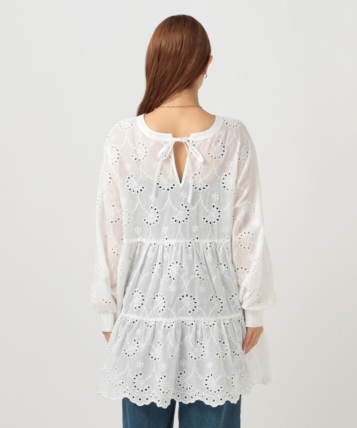 BAYFLOW（ベイフロー）の「[前後2WAY仕様]スカラップレースチュニック（チュニック・レディース・マスタード/オフホワイト/ブラック・FREE）」の18枚目の写真