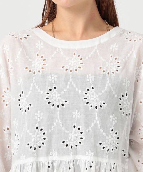 BAYFLOW（ベイフロー）の「[前後2WAY仕様]スカラップレースチュニック（チュニック・レディース・マスタード/オフホワイト/ブラック・FREE）」の19枚目の写真