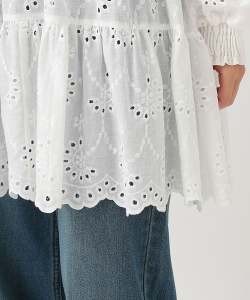 BAYFLOW（ベイフロー）の「[前後2WAY仕様]スカラップレースチュニック（チュニック・レディース・マスタード/オフホワイト/ブラック・FREE）」の21枚目の写真