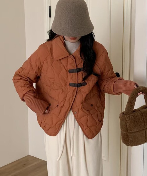 aimoha(アイモハ)の「もこふわキルティングダウンショートジャケット (AW)(ダウンジャケット/コート・レディース・オレンジ/パープル/ブラック/ライトベージュ/グレー・MEDIUM)」の16枚目の写真