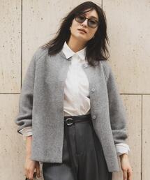 UNTITLED | 【軽アウター/ミドル丈】ウールニットコーディガン(カーディガン/ボレロ)