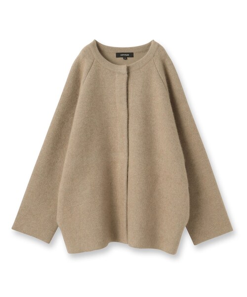 UNTITLED（アンタイトル）の「【軽アウター/ミドル丈】ウールニットコーディガン（カーディガン/ボレロ・レディース・ナチュラル/グレー/ブラウン系・48/44/04/02/00）」の4枚目の写真