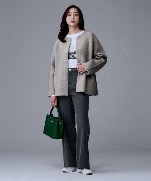 UNTITLED（アンタイトル）の「【軽アウター/ミドル丈】ウールニットコーディガン（カーディガン/ボレロ・レディース・ナチュラル/グレー/ブラウン系・48/44/04/02/00）」の10枚目の写真