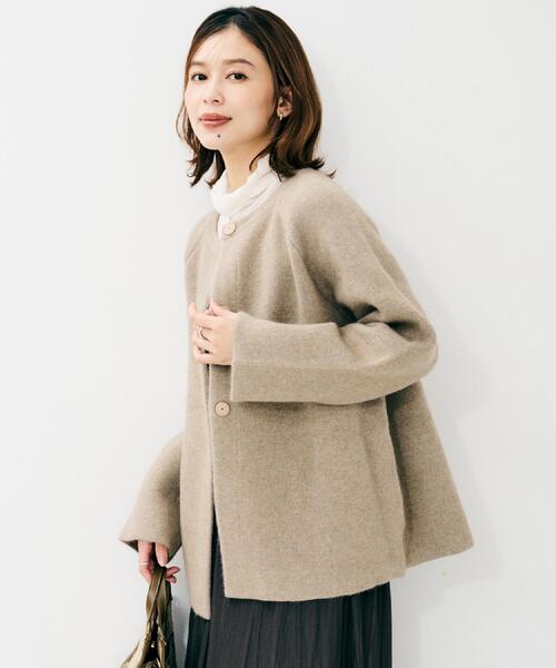 UNTITLED（アンタイトル）の「【軽アウター/ミドル丈】ウールニットコーディガン（カーディガン/ボレロ・レディース・ナチュラル/グレー/ブラウン系・48/44/04/02/00）」の13枚目の写真