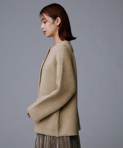 UNTITLED（アンタイトル）の「【軽アウター/ミドル丈】ウールニットコーディガン（カーディガン/ボレロ・レディース・ナチュラル/グレー/ブラウン系・48/44/04/02/00）」の16枚目の写真