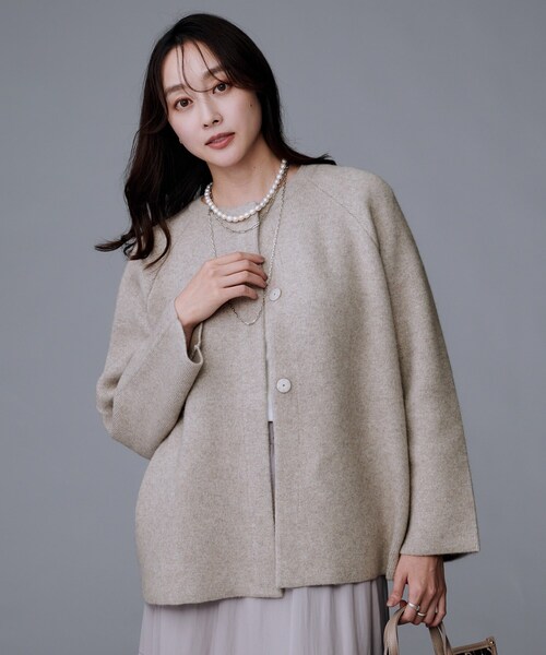 UNTITLED（アンタイトル）の「【軽アウター/ミドル丈】ウールニットコーディガン（カーディガン/ボレロ・レディース・ナチュラル/グレー/ブラウン系・48/44/04/02/00）」の18枚目の写真