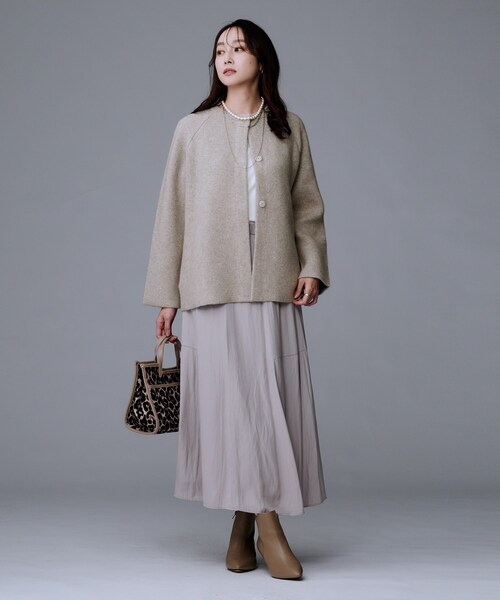 UNTITLED（アンタイトル）の「【軽アウター/ミドル丈】ウールニットコーディガン（カーディガン/ボレロ・レディース・ナチュラル/グレー/ブラウン系・48/44/04/02/00）」の20枚目の写真