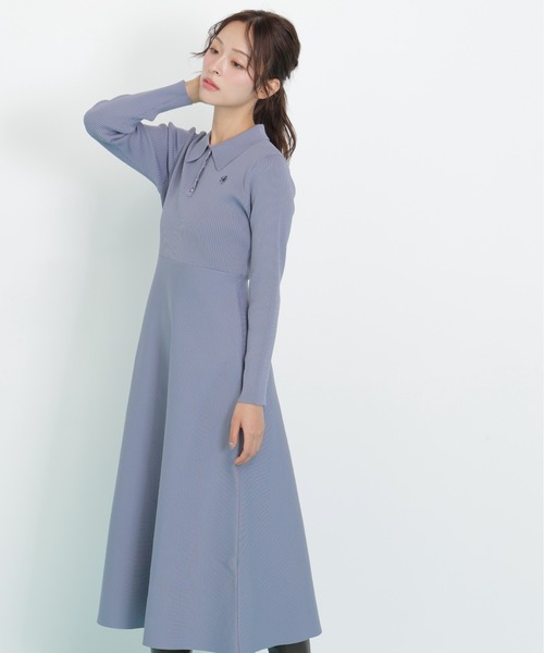 JILL by JILL STUART（ジルバイジルスチュアート）の「長袖ポロネックニットワンピース（ワンピース・レディース・ネイビー系1/ブラック系その他/ブルー・FREE）」の20枚目の写真