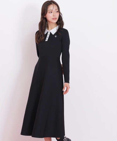 JILL by JILL STUART（ジルバイジルスチュアート）の「長袖ポロネックニットワンピース（ワンピース・レディース・ネイビー系1/ブラック系その他/ブルー・FREE）」の8枚目の写真