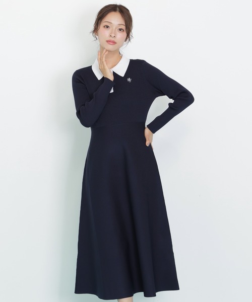 JILL by JILL STUART（ジルバイジルスチュアート）の「長袖ポロネックニットワンピース（ワンピース・レディース・ネイビー系1/ブラック系その他/ブルー・FREE）」の19枚目の写真