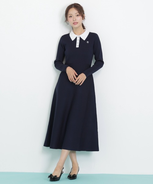 JILL by JILL STUART（ジルバイジルスチュアート）の「長袖ポロネックニットワンピース（ワンピース・レディース・ネイビー系1/ブラック系その他/ブルー・FREE）」の15枚目の写真