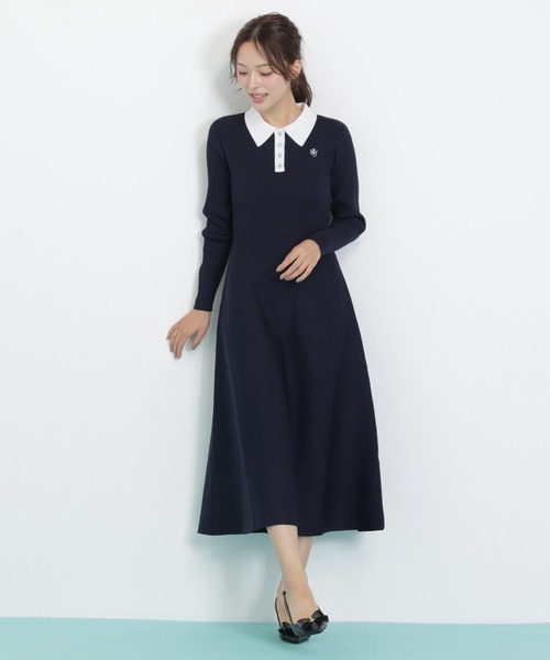 JILL by JILL STUART（ジルバイジルスチュアート）の「長袖ポロネックニットワンピース（ワンピース・レディース・ネイビー系1/ブラック系その他/ブルー・FREE）」の14枚目の写真
