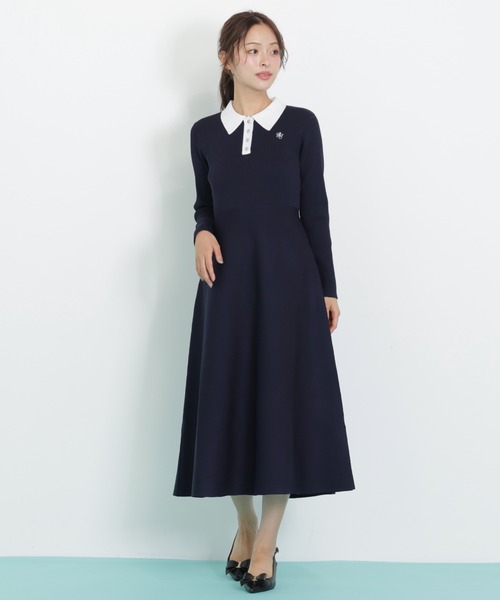 JILL by JILL STUART（ジルバイジルスチュアート）の「長袖ポロネックニットワンピース（ワンピース・レディース・ネイビー系1/ブラック系その他/ブルー・FREE）」の16枚目の写真