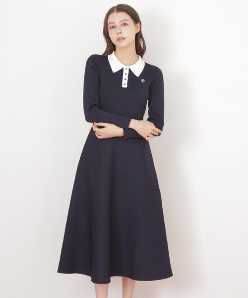 セール】長袖ポロネックニットワンピース(ワンピース)|JILL by JILL セール】長袖ポロネックニットワンピース(ワンピース)|JILL by JILL