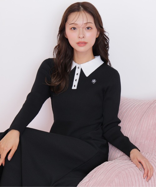 長袖ポロネックニットワンピース（ワンピース）｜JILL by JILL STUART