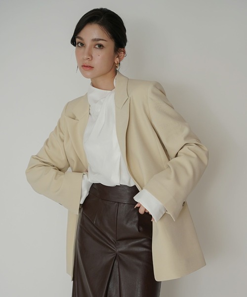 KINO THE KEI(キノザケイ)の「ベルテッド オーバー サイズ ジャケット KINO THE KEI(テーラードジャケット・レディース・ベージュ/グレー/ブラック・フリー)」の17枚目の写真
