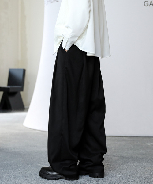neos(ネオス)の「【neos】ルーズシルエット 深タック バルーン ワイド スラックス パンツ メンズ レディース(スラックス・メンズ・グレー/ブラック・XX-LARGE/X-LARGE/LARGE/MEDIUM/XXX-LARGE)」の5枚目の写真