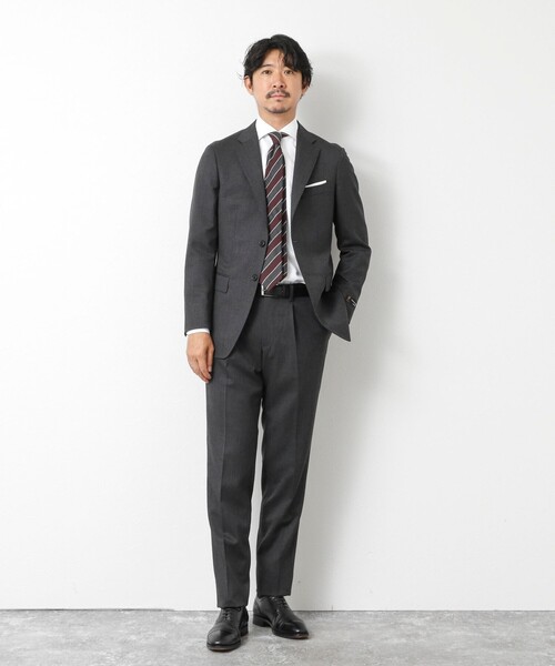 NOLLEY’S（ノーリーズ）の「《セットアップ》尾州 WOOL SUIT セットアップスーツ 25AW（テーラードジャケット・メンズ・グレー/ダークネイビー・44/46/50/48）」の6枚目の写真