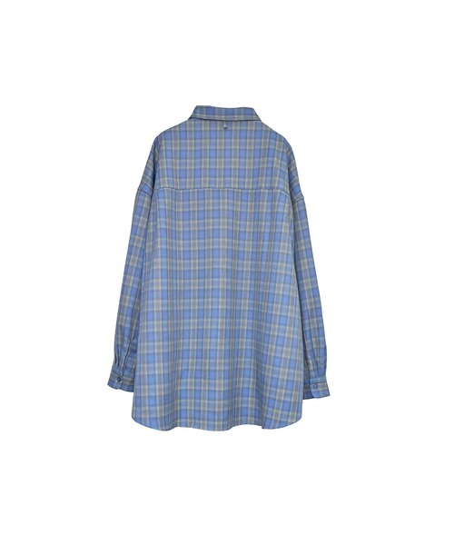 INTERPLAY（インタープレイ）の「【INTERPLAY】Regular Collar OverSize Shirt【Blur Check】（シャツ/ブラウス・メンズ・ネイビー/スカイブルー系/レッド・FREE）」の5枚目の写真