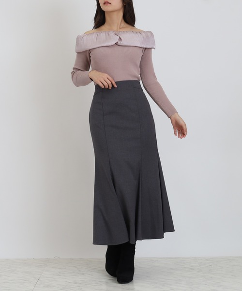 ASTORIA ODIER（アストリアオディール）の「バックスピンドルマーメイドスカート（スカート・レディース・ワイン/ライトグレー/ベージュ・MEDIUM/LARGE）」の13枚目の写真