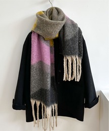 lit.Cy（リットシー）の「ウェーブパターン モヘアタッチ ストールマフラー（マフラー・レディース）」