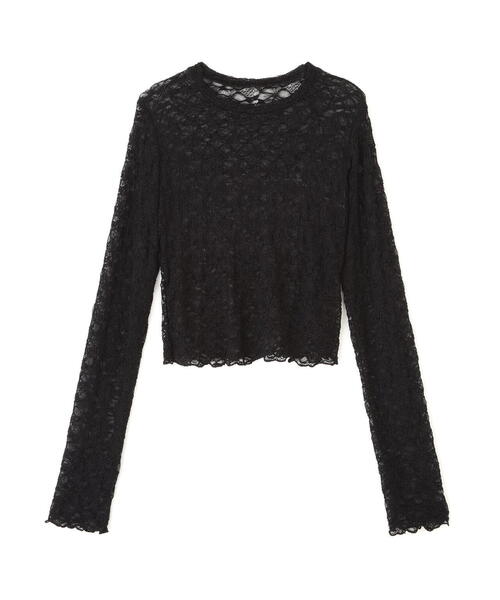 FREE'S MART（フリーズマート）の「ショート丈レーストップス（Tシャツ/カットソー・レディース・ホワイト/ブラウン/ブラック・FREE）」の4枚目の写真