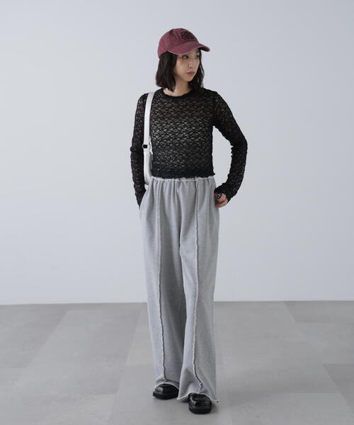 FREE'S MART（フリーズマート）の「ショート丈レーストップス（Tシャツ/カットソー・レディース・ホワイト/ブラウン/ブラック・FREE）」の8枚目の写真