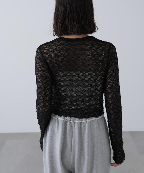 FREE'S MART（フリーズマート）の「ショート丈レーストップス（Tシャツ/カットソー・レディース・ホワイト/ブラウン/ブラック・FREE）」の14枚目の写真