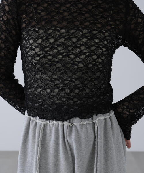 FREE'S MART（フリーズマート）の「ショート丈レーストップス（Tシャツ/カットソー・レディース・ホワイト/ブラウン/ブラック・FREE）」の18枚目の写真