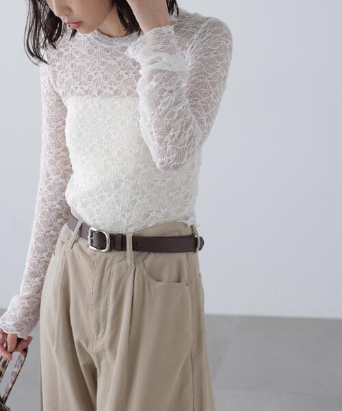 FREE'S MART（フリーズマート）の「ショート丈レーストップス（Tシャツ/カットソー・レディース・ホワイト/ブラウン/ブラック・FREE）」の22枚目の写真