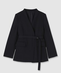 ANAYI | 【セットアップ対応商品】ポリウールノーカラーベルテッドジャケット(その他アウター)