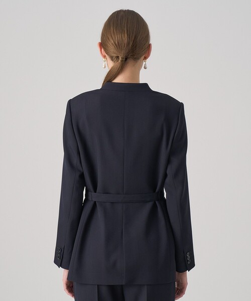 ANAYI（アナイ）の「【セットアップ対応商品】ポリウールノーカラーベルテッドジャケット（その他アウター・レディース・ブラック/ネイビー・36/38/34）」の5枚目の写真