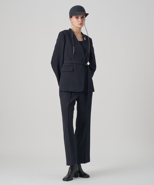 ANAYI（アナイ）の「【セットアップ対応商品】ポリウールノーカラーベルテッドジャケット（その他アウター・レディース・ブラック/ネイビー・36/38/34）」の10枚目の写真