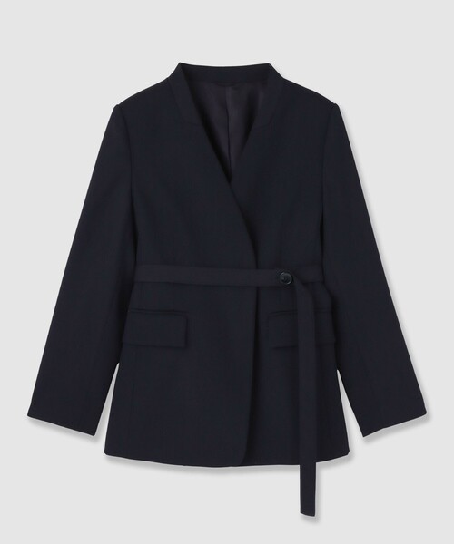 ANAYI（アナイ）の「【セットアップ対応商品】ポリウールノーカラーベルテッドジャケット（その他アウター・レディース・ブラック/ネイビー・36/38/34）」の11枚目の写真