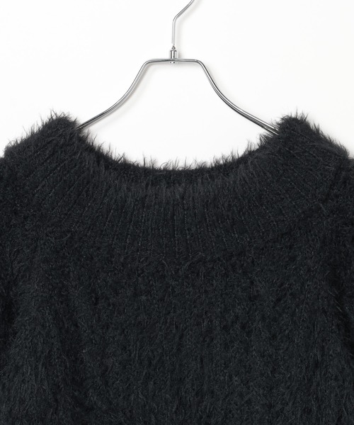 PAGEBOY(ページボーイ)の「ゆるフワニットワンピース(ワンピース・レディース・オフホワイト/ブラック・FREE)」の3枚目の写真