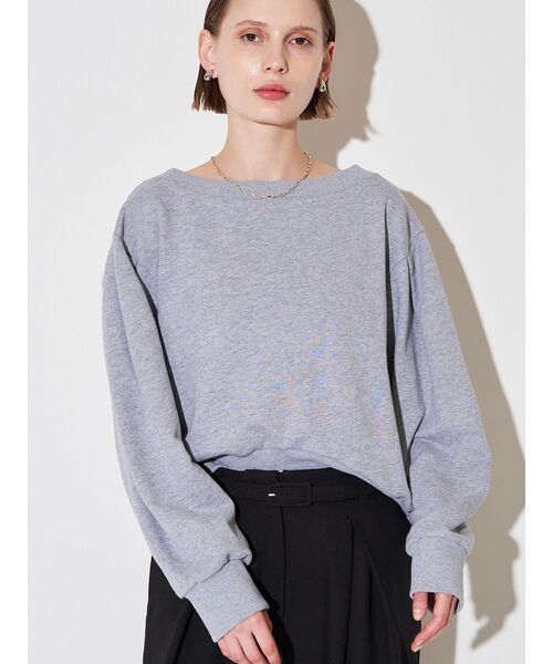 ELENDEEK（エレンディーク）の「ボートネックスウェットシャツ（Tシャツ/カットソー・レディース・ブラック/グレー・FREE）」の3枚目の写真