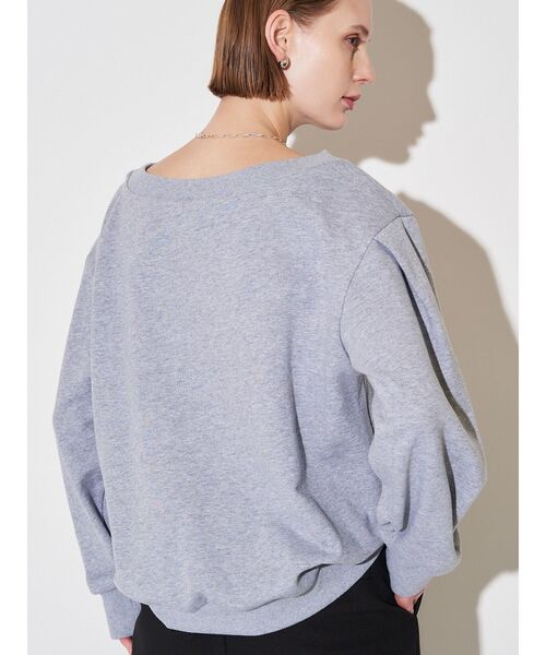 ELENDEEK（エレンディーク）の「ボートネックスウェットシャツ（Tシャツ/カットソー・レディース・ブラック/グレー・FREE）」の5枚目の写真