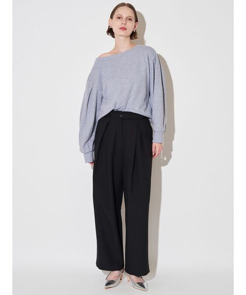 ELENDEEK（エレンディーク）の「ボートネックスウェットシャツ（Tシャツ/カットソー・レディース・ブラック/グレー・FREE）」の9枚目の写真