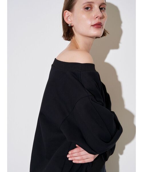 ELENDEEK（エレンディーク）の「ボートネックスウェットシャツ（Tシャツ/カットソー・レディース・ブラック/グレー・FREE）」の11枚目の写真