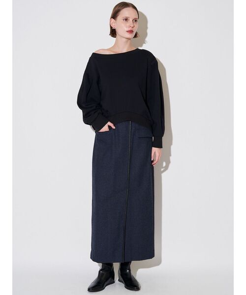 ELENDEEK（エレンディーク）の「ボートネックスウェットシャツ（Tシャツ/カットソー・レディース・ブラック/グレー・FREE）」の17枚目の写真