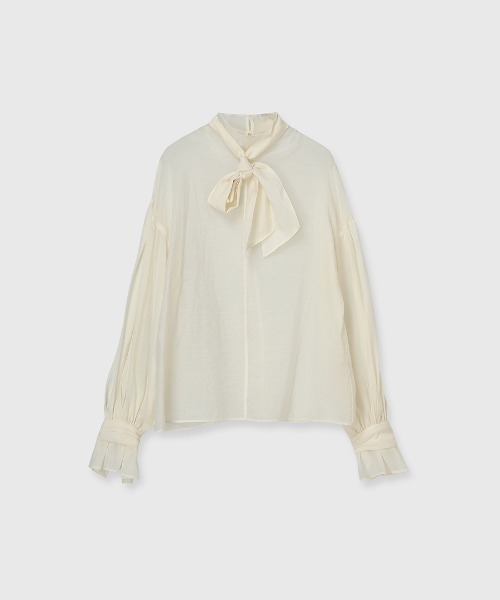 anuans（アニュアンス）の「ハイネックシアーボウタイブラウス（シャツ/ブラウス・レディース・ブラック/アイボリー/イエロー・FREE）」の8枚目の写真